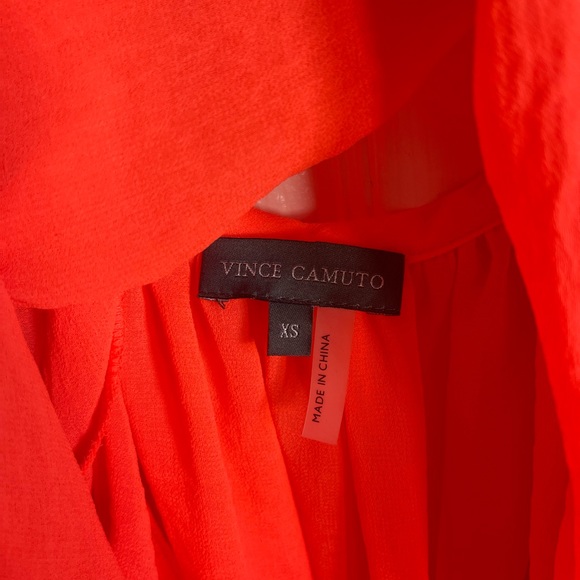 Vince Camuto Bright Orange Long Sleeve Halter Top - Picture 9 of 10